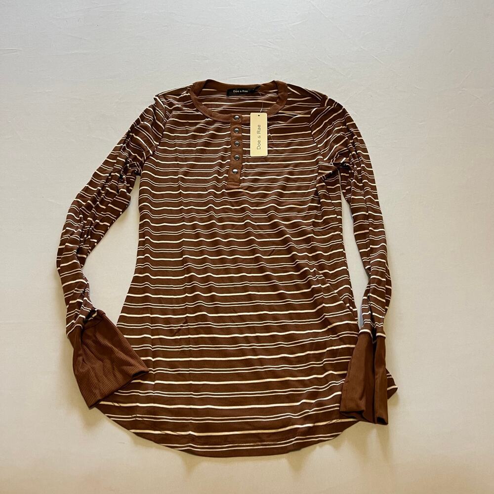 Doe & Rae Keep it Up henley Burnt Pumpkin S